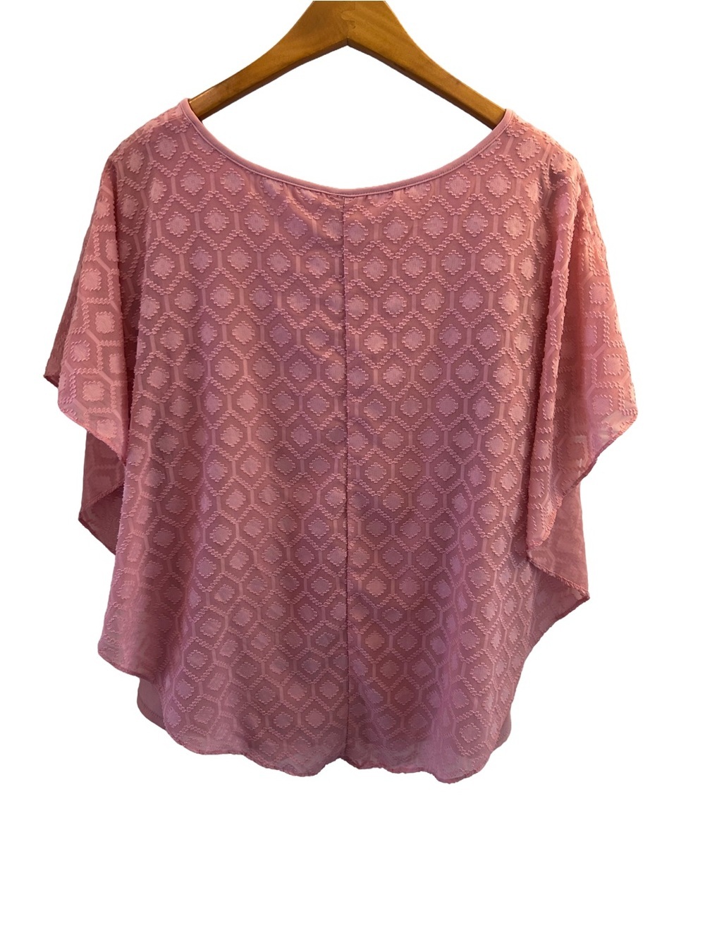 Gorgeous NY Collection Dusty Pink Textured Blouse with Decorative Accent 1X - Picture 3 of 9